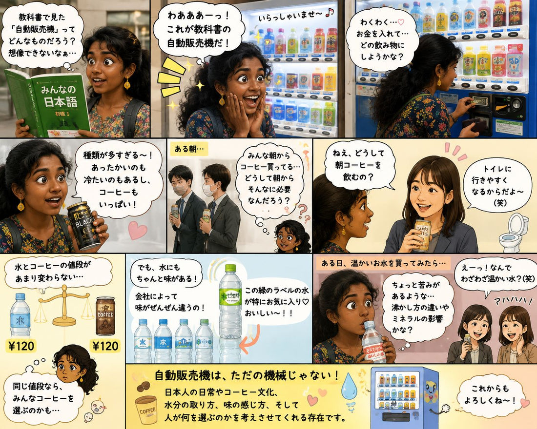 日本の自動販売機を初めて見たとき
