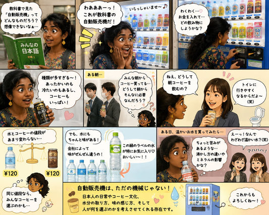 日本の自動販売機を初めて見たとき
