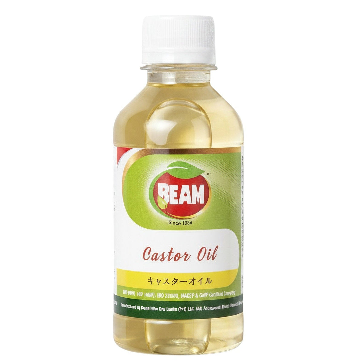 アーユルヴェーダの薬局のBEAMキャスターオイル180ml。保湿力に優れた天然植物性ひまし油で、スキンケアやヘアケアに最適。